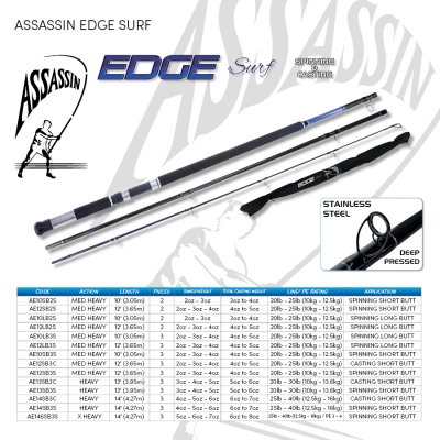 ROD ASSASSIN EDGE 10` SPINNING 2PC LONG BUTT